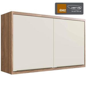 Aéreo Cozinha Modular 100% MDF Édez Uno, 2 Portas e 1 Prateleira, Off White e Louro Freijó