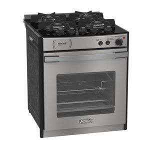 Fogao de Embutir 4 Bocas Venax Gaudi Platinum Vitreo Inox Gas Glp