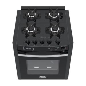 Fogao de Embutir 4 Bocas Venax Gaudi Platinum Vitreo Preto Gas Glp