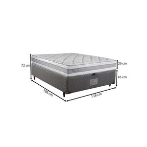 Cama Box Baú Casal Herval Alba, Molas Ensacadas, 72x138x188 cm