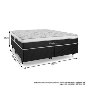Cama Box Herval Queen Marselha, 64x158x198 cm, Molas Maxspring