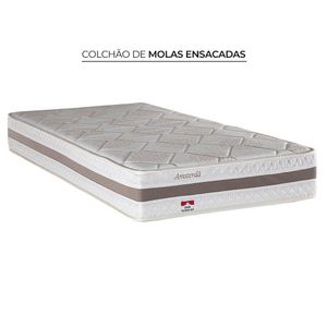 Bicama Box Solteiro com Cama Auxiliar Herval Amsterdã, Molas Ensacadas, 54x88x188 cm
