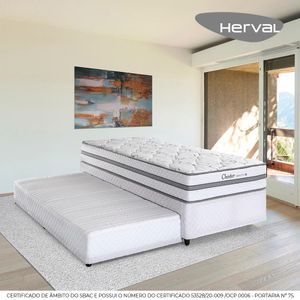 Bicama Solteiro Box com Cama Auxiliar Herval Chester, 56x88x188 cm