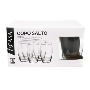 Jogo de Copos Salto com 6 Peças 280ml - A\CASA