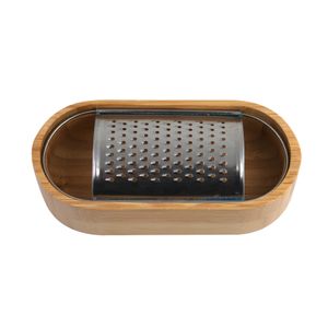 Ralador de Mesa  Bambu e Aço Inox 15cm - A\CASA