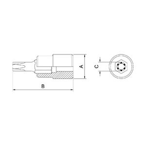 Soquete Tramontina Pro 1/2 Torx T40, 44844/140