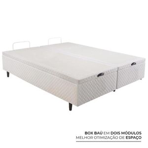 Cama Box Baú Queen Herval Lucca, Molas Ensacadas, 73x158x198 cm