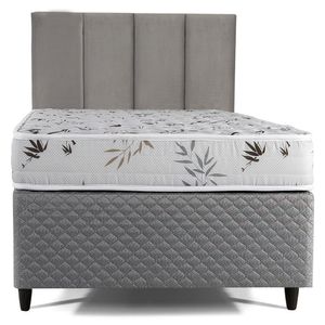 Cama Box com Cabeceira Solteiro Herval St. Louis, Espuma D28, 56x88x188 cm