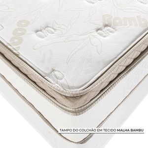 Cama Box de Casal Herval Pallace Bambu com Molas Ensacadas, 71x138x188 cm