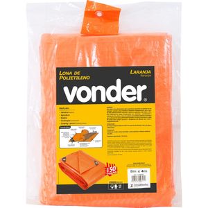 Lona polietileno 6x4m laranja 150 micras média - Vonder