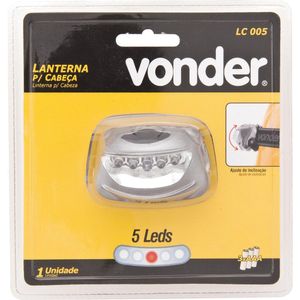 Lanterna 5 leds lc005 para cabeça 3AAA - Vonder