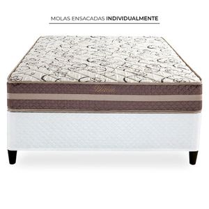 Cama Box Desmontável Herval Casal Bolzano, 62x138x188 cm, Molas Ensacadas