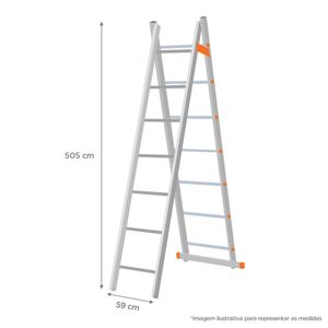 Escada de Alumínio Mor Extensível, 16 Degraus