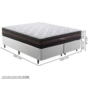 Cama Box Herval Queen Palermo, 67x158x198 cm, Molas Ensacadas, Branco