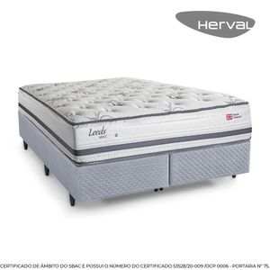 Cama Box King Herval Leeds, Molas Maxspring, 69x193x203 cm