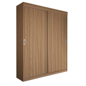 Guarda-Roupa Solteiro 2 Portas de Correr, Édez Pratik, Nogueira