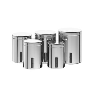 Conjunto de Potes para mantimentos com tampa e visor - Brinox