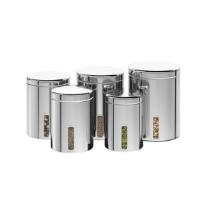 Conjunto de Potes para mantimentos com tampa e visor - Brinox