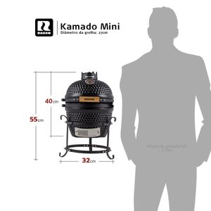 Churrasqueira Kamado Mini da RASCO Verde com grelha em aço inox e suporte. Ideal para até 3 pessoas Verde