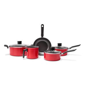 Jogo de Panelas Brinox Antiaderente Pro-Flon 5 Peças Garlic Vermelho