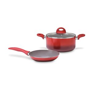 Jogo de Panelas Brinox Antiaderente Ceramic Life 5 Peças Smart Plus Vermelho