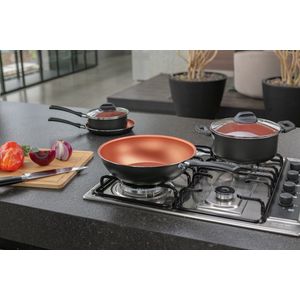 Frigideira 20 cm 880 ml Revestimento Pro-flon Antiaderente Cor Cinza Range Linha Topázio Brinox