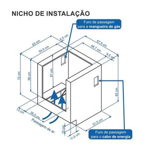 Fogao de Embutir 4 Bocas Venax Picasso Line Branco Gas Glp