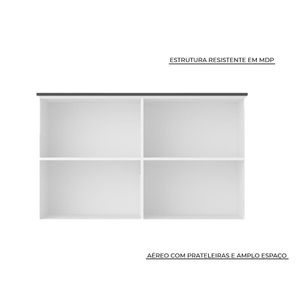 Armário Aéreo de Cozinha Herval Manhattan, 120 cm, Branco Ártico