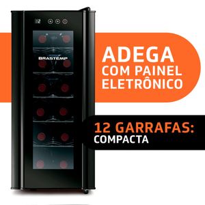 Adega Brastemp 12 Garrafas Iluminação Led com Painel Eletrônico Preto BZC12BE