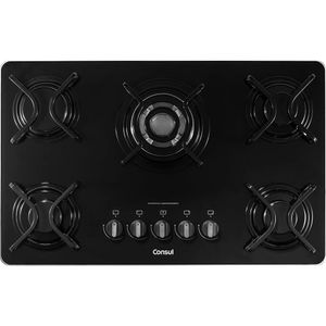 Cooktop Consul 5 Bocas com Quadrichama e Acendimento Automático Preto Bivolt CDD75AE