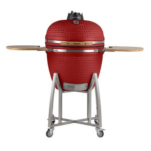 Churrasqueira Kamado Ultra RASCO Vermelho c/ grelha aço inox, suporte e mesas. Ideal p/ 20 pessoas Vermelho