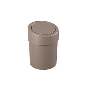 Lixeira Coza plástica click acionamento manual cinza quente ideal para todos os tipos de ambiente 5 litros  - 20 cm de diâmetro por 25,6 cm de altura