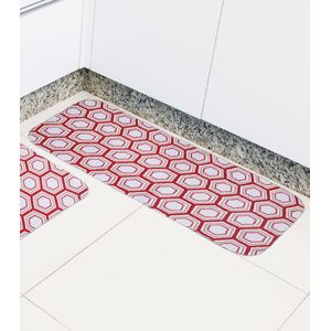 Tapete Cozinha Base Antiderrapante Tapetes Junior Vermelho