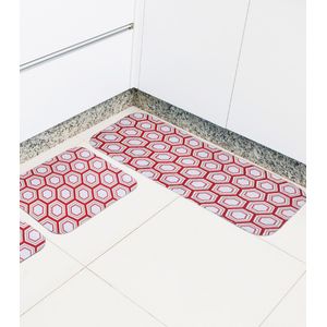 Tapete Cozinha Base Antiderrapante Tapetes Junior Vermelho