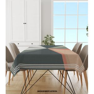 Toalha De Mesa Retangular 6 Lugares Wevans Cinza