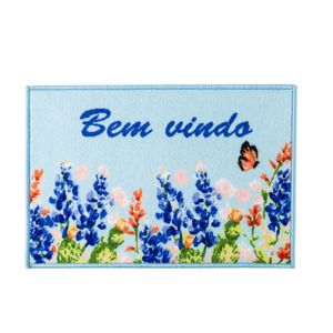 Capacho Bem-Vindo Estampado Corttex Azul