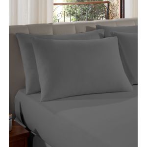Fronha Avulsa Premium Fio Penteado Lisa Vivaldi Cinza