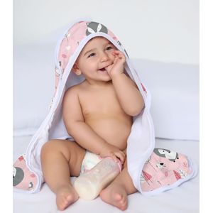 Toalha Com Capuz Bebê Vivaldi Cinza