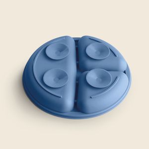 Prato Silicone com Divisórias Azul - A\BABY