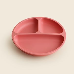Prato Silicone com Divisórias Rosa - A\BABY