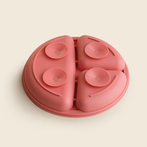 Prato Silicone com Divisórias Rosa - A\BABY