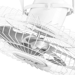 Ventilador De Teto Venti-Delta Premium 360 50Cm Com Grade De Aço Branco Bivolt