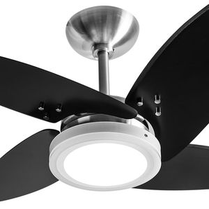 Ventilador de Teto Tron Azzam Led 4 Pás Preto / Alumínio