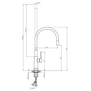 Torneira de Pia Gourmet Modaza Udine Monocomando para Cozinha, Preto