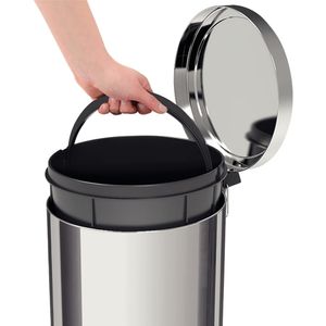 Lixeira Tramontina Brasil com Pedal 20L Redonda Inox