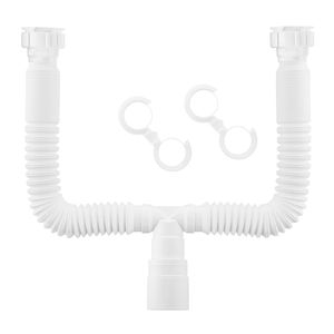 Sifão Duplo Sanfonado Extensível Docol 1231826 72cm Branco Universal