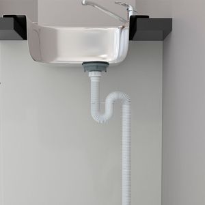 Sifão Sanfonado Extensível Blukit 1,5m Branco Universal