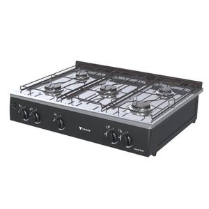 Fogao a Gas Portatil 5 Bocas Venax Grand Petit Vetro Preto