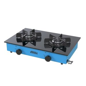 Fogao a Gas Portatil 2 Bocas Venax Flamalar Vitreo Azul