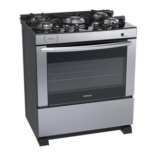 Fogao a Gas 5 Bocas Venax Delplus Vitreo BL Inox